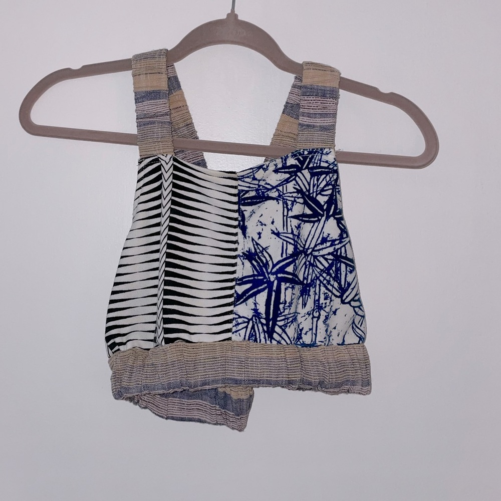 UO Patterned Cropped Cross-Back Tank
